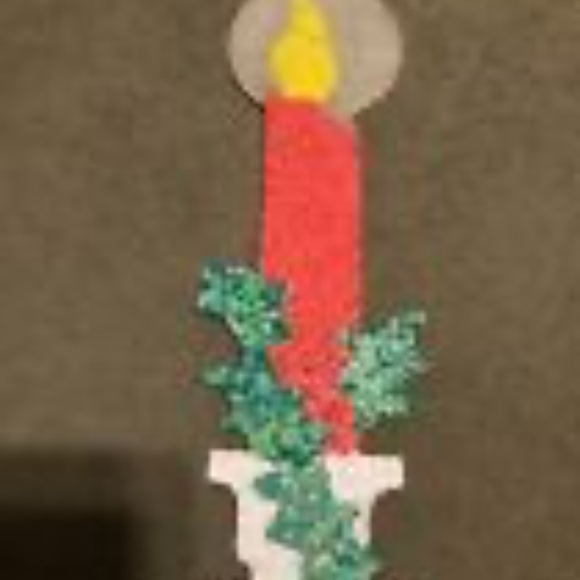 2 Vintage retro melted Plastic Popcorn Christmas Decor Glowing Candle with Holly - Picture 3 of 11